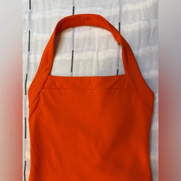 Aritzia Babaton Contour Harmonize Halter Top - Orange Square Neck - Picture 10 of 14